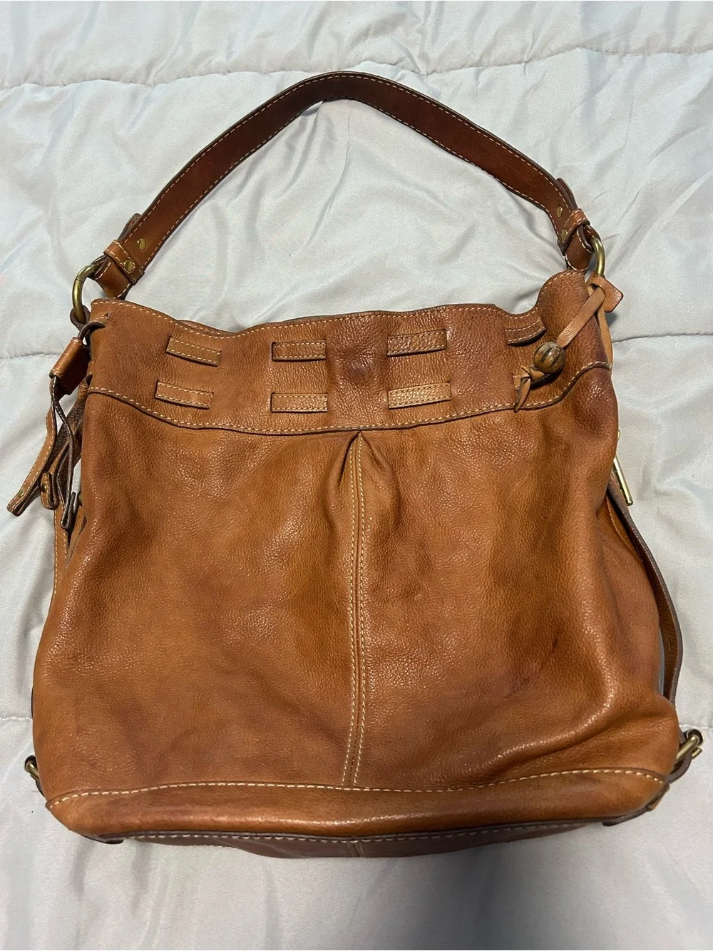 Fossil Brown Leather Slouchy Hobo Bag Purse
